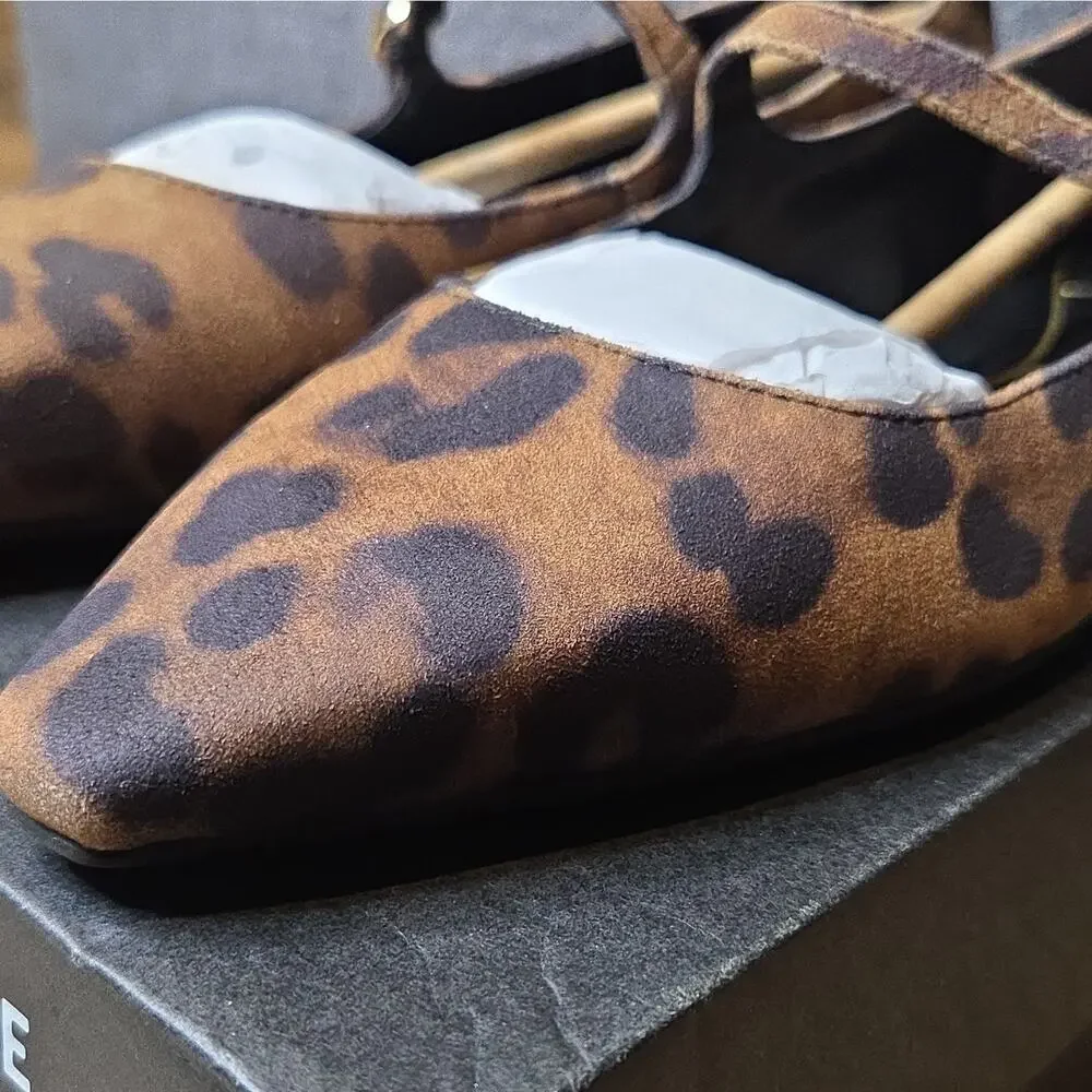 Kenneth Cole New York Women's Suede Leopard Mary Jane Flats 7.5M FAST SHIPPING